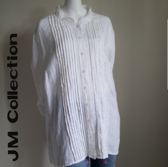 JM Collection Tops - JM Collection 100% Cotton White Shirt - NWT! 24W